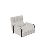 4-in-1 miegamasis fotelis su boucl&eacute; audiniu reguliuojamas fotelis sofa ir svečių lova