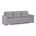 Sofa-lova FOLLER, 3 vietų, pilki audiniai, miego funkcija, patalynės dėžė