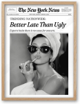 Natūralaus ąžuolo rėminis Audrey Hepburn plakatas sienai, 12x16 colių, 1
