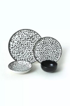 Asir pietų servizas, baltas/juodas, 24 dalių