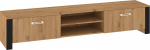 TV stovas Meblocross Hugo HUG-08 didelis 2 durų Artisan ąžuolas/juoda