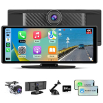 1din 10.26 colio universalus automobilių radijas Junsun palaiko belaidį carplay & Android auto gps navigaciją usb aux wifi fm mit Fotoaparatas