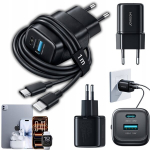 Joyroom JR‑TG7 33W USB-C + USB-A įkroviklis juodas su 1 m USB‑C&ndash;Lightning laidu