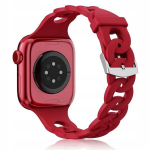 &bdquo;BestAccessories" silikoninis dirželis laikrodžiui A. Watch 4 5 6 7 8 9 10 11 SE 40 mm 41 mm 42 mm, raudonas