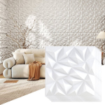 3D PVC sienų panelės 40 vnt, baltos, 10m&sup2;