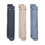 Nike Everyday Plus Cushioned kojinės, 3 poros, tamsiai pilkos, smėlio spalvos, &scaron;viesiai pilkos SX6888 901, 38-42