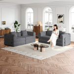 Chenilinė sofa-lova, plieno rėmas, laikymo skyrius, 1 vnt