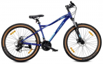 MTB kalnų dviratis 27,5 colio, 21 pavarų, komunijos proga, aliuminis, lengvas, amortizatorius, Shimano diskiniai stabdžiai, rėmas M 17 colių, Verdant Shred mėlynas