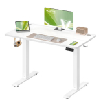 Auk&scaron;čio reguliuojamas stalas 100x60x72-120 cm baltas plienas