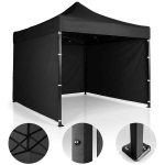 Sodo paviljonas su 3 sienomis, 3 x 3 m, juodas, Plonos