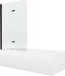 Vonia Mexen Vega su apdaila ir stiklo sienele, 180x80 cm + 100 cm, white+II/black