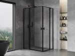 Mexen Mist Duo atsiverianti du&scaron;o kabina 100 x 85 cm, juodas rėmas, juoda - 8A4-100L-085P-70-70
