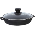 Ketaus keptuvė skrudintuvas 20x4 cm su stikliniu dangčiu T1011C3