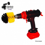 Profesionalus valymo &scaron;epetys Premium Drill Brush by Kornely, vidutini&scaron;kai mink&scaron;tas, geltonas