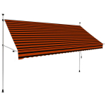 Rankiniu būdu i&scaron;traukiama markizė vidaXL, oranžinė ir ruda, 300cm