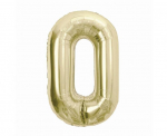 Folinis balionas, numeris 0, auksinės spalvos, 85 cm