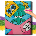 Deimantinė mozaika 5D Diamond Painting Oh Art! Kempiniukas, 20x30 cm