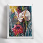 Deimantinė mozaika su rėmeliu TM Varvikas - Tropical bouquet LE154e 30x40 cm