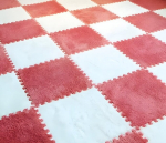 Mink&scaron;to pliu&scaron;inio padengimo porolono kilimėlis su kra&scaron;teliais, 60*60cm, komplekte 9 dalys, LIVMAN E-Z