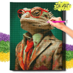Deimantinė mozaika 5D Diamond Painting Oh Art! Chameleono teisininkas, 40x50 cm