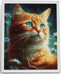 Deimantinė mozaika su rėmeliu TM Varvika Ginger cat LG337e, 40x50 cm
