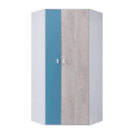 Kampinė spinta PLANET PL 2, &scaron;viesiai ruda/baltas/mėlyna