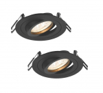 Įmontuojamas &scaron;viestuvas GU10 Videx, juodas, 2 vnt.