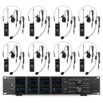 PD528B UHF belaidžio mikrofono rinkinys su 8 korpusiniais mikrofonais