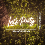 USB maitinamas &bdquo;Lets Party&ldquo; LED neono ženklas.