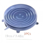 I&scaron;tempiami silikoniniai dangčiai maisto i&scaron;saugojimui., 19 cm (3 pakuotės)