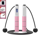Jumping ropes,Smart Jump Rope for Fitness , Cordless Outdoor & Adjustable Length, Workout Jumping Rope Counter,pink and white