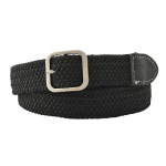 Men's belts,Braided elastic fabric belt, width 3.3cm, pin buckle,black