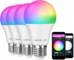 LED lemputė Lepro LE Wi-Fi Smart 8.5W E27 RGB 2700-6500K suderinama su Alexa ir Google Home, 4 vnt.
