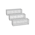 Rinkinys i&scaron; 3 gabionų 100x30x30cm., sidabrinės spalvos
