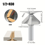 Medienos frezavimo antgalis R30mm 1/2" kotu, 1/2XR30 Turi siūlę