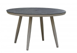 Metalinė lauko stalas Home4You Silva apvali 120 cm smėlio spalvos moderni