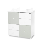 Komoda Lorelli Cupboard New, 2 box, balta/&scaron;viesiai žalia