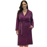 Vivisence moteri&scaron;kas naktinis chalatas su klasikinėmis patogiomis ki&scaron;enėmis, violetinė, XL, XL