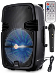 Galinga ne&scaron;iojama scena kolonėlė karaoke 1000w 15" bluetooth usb + rankena