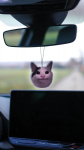 2 x cat air freshener automobiliui, juokingas katės oro gaiviklis automobiliui, 2 vnt. kvapnus pakabukas su juokingu katinu - citrina