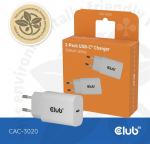 Club3D Lifestyle Ladeger&auml;t USB-C 30Watt, 2Stk wei&szlig; retail