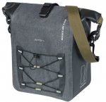 Sakwa pojedyncza BASIL NAVIGATOR STORM SINGLE PANNIER BAG MIK SIDE M 12-15 L, MIK System (ready to go) wodoodporna grey black (NEW)