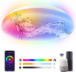 Antela led lubų &scaron;viestuvas 20 w 2200 lm ip65 lubų &scaron;viestuvas alexa wlan plok&scaron;čias rgb &scaron;ilta balta (2700 k) &scaron;alta balta (6500 k) &scaron;viesa, programėlės valdymas suderinamas su google home, vonios kambarys, balkonas, skersmuo 22 cm