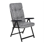 Lankstoma sodo kėdė &bdquo;Patio Lena Black Edition&ldquo; su reguliuojamu atlo&scaron;u, pamink&scaron;tinta sėdyne, geometrinio dizaino