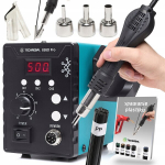 Plastiko suvirinimo aparatas lituoklis hot air Techrebal 858d Pro antgalis But 3 atmintys
