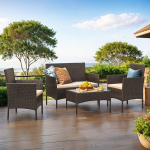 Patio baldų komplektas, Sodų baldų komplektas, 41 x 71 x 39 cm, Ruda-Taupe, Patio m&ouml;&ouml;blikomplekt, Aiam&ouml;&ouml;bli komplekt, 41 x 71 x 39 cm, Pruun-Taupe
