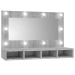 Veidrodinė spintelė su LED, pilka ąžuolo, 90x31,5x62 cm CFE291539