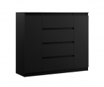 Miegamojo baldai, 3XE LIVING, komoda, Demi2D4S120B, juoda, 1 vnt.
