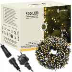 Kalėdinės LED girliandos 500 LED, &scaron;iltai balta + flash, 40 m