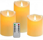 3 LED žvakių lemputės su nuotolinio valdymo pultu